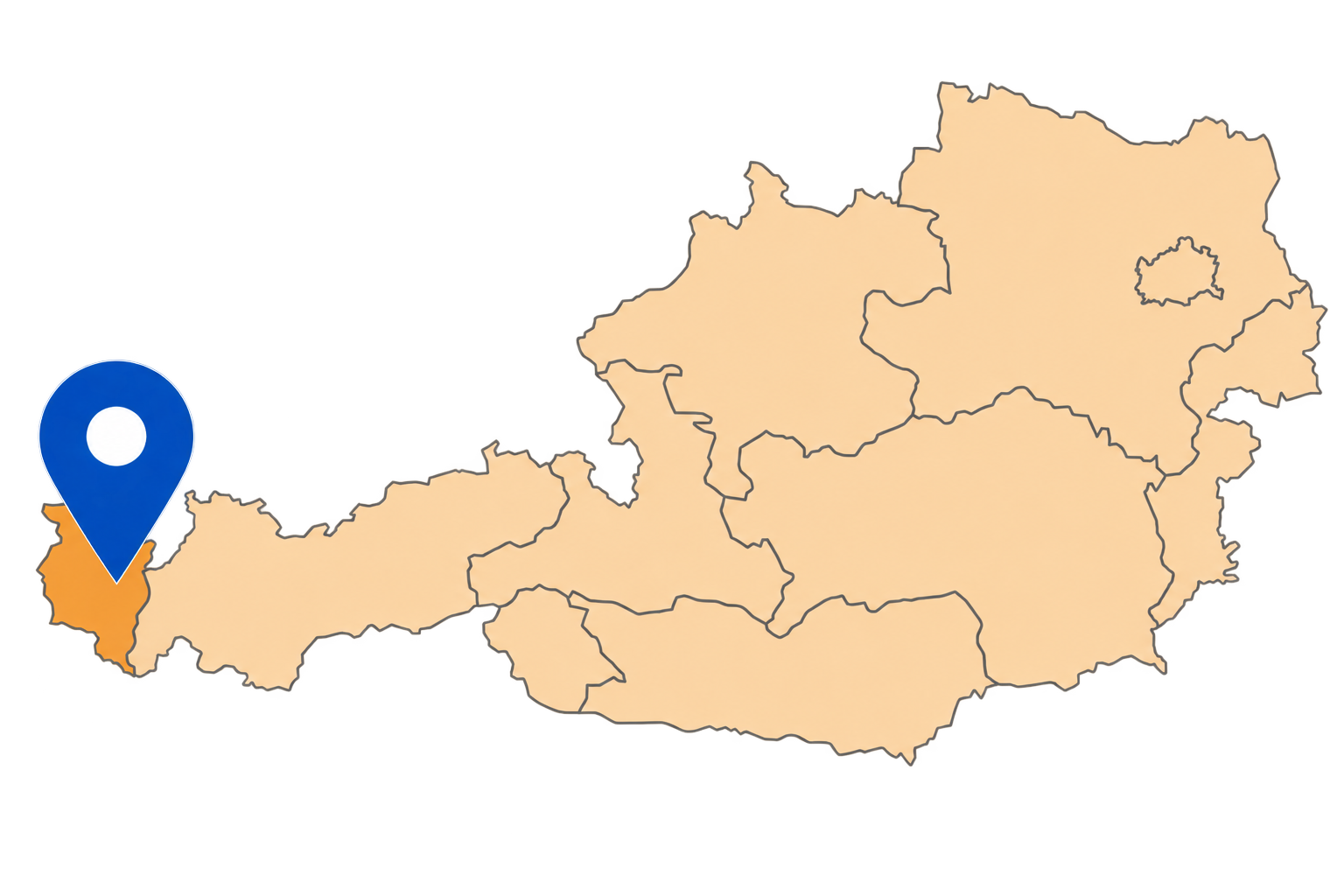 Österreich – Vorarlberg hervorgehoben