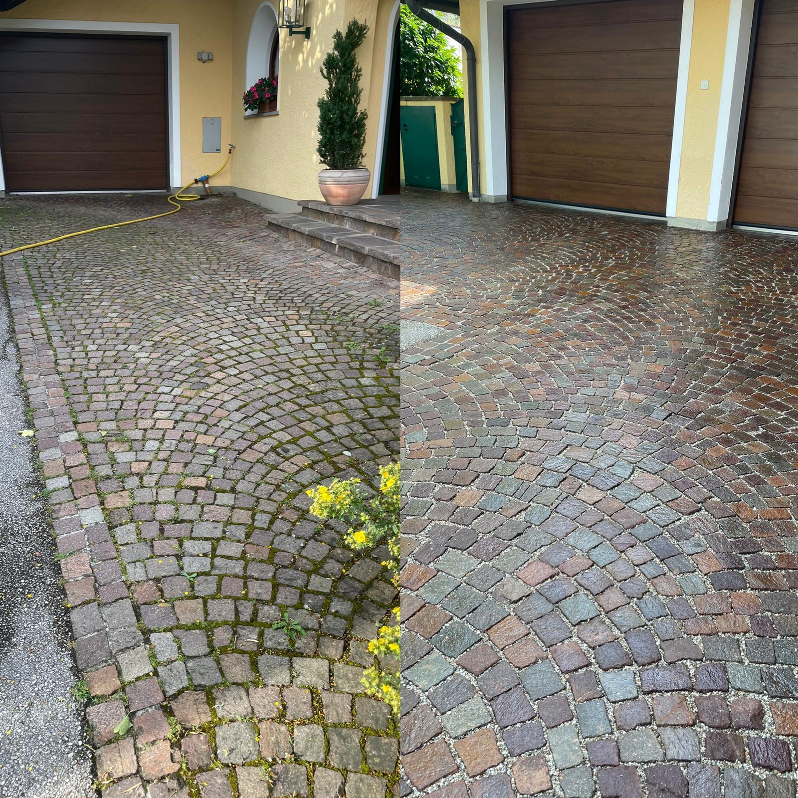 Pflasterreinigung – Vorher und Nachher